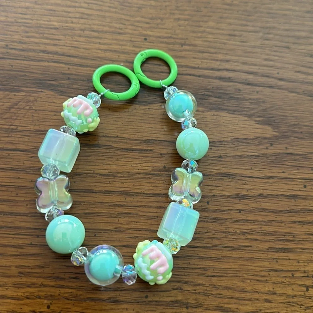 Beaded charm keychain